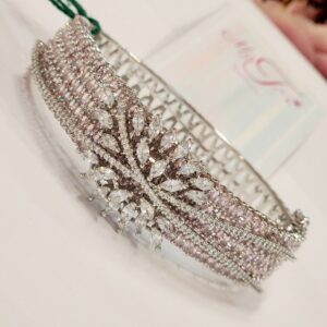 Rose Pink bling platinum Finish Bracelet