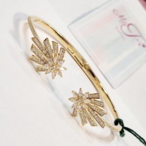 Grace Cut Front Openable Bracelet Gold Finish