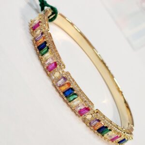 Elite Radiance Multi Golden finish Side Openable bracelet