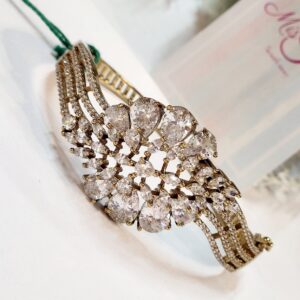 Glorious Gleam Diamond Look Bracelet- Antique Finish