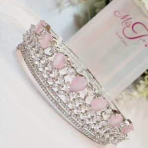 Divine Dream Pastel Pink Bracelet- Platinum Finish