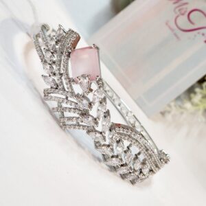Sparkle Sprout Pastel Pink Bracelet- Platinum Finish