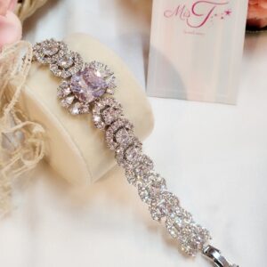 Premium white Zircon Floral Bracelet for Women – Elegant Designer Statement