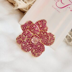 Ruby Nano setting Rose Ring - Golden Finish