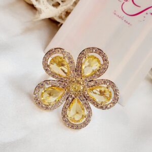 Floral Fortune Topaz Finger Ring