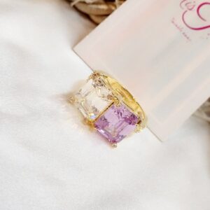 Double Decker Lilac White Ring