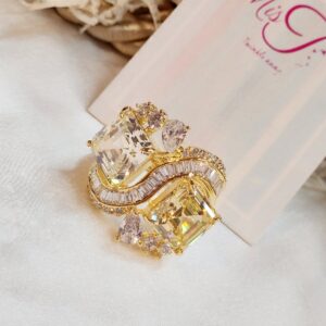 Twin Topaz White Ring