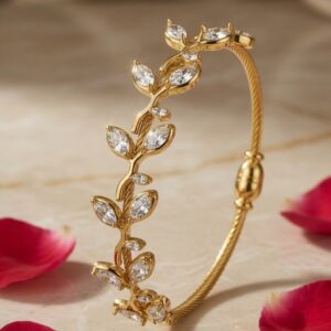 Celestial Willow Gilded Botanical Bracelet-Gold Finish