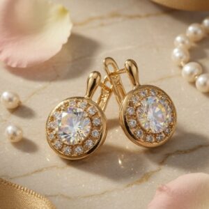 White Eternal Radiance Gold Hoops-Gold Finish