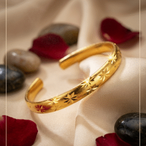 The Astraea Starburst Precision Engraved Gold Kada-Gold Finish