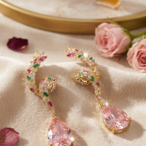 Solis Citrine Yellow Pear Drop Earrings-Gold Finish