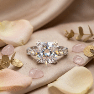 The Legacy Cushion Platinum Cushion-Cut Diamond Engagement Adjustable Ring-Platinum Finish