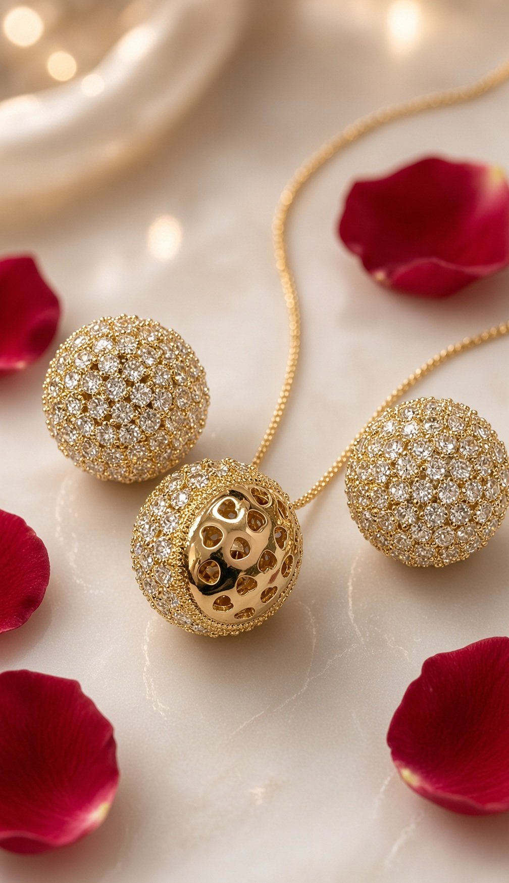 The Luminary Sphere Orb Gold Pendant Set-Gold Finish